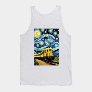 Vincent van Gogh starry night style train Tank Top